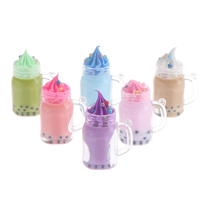 1:12 Dollhouse Miniature Simulation Pearl Milk Tea Ice Cream Cup Accessories Toy