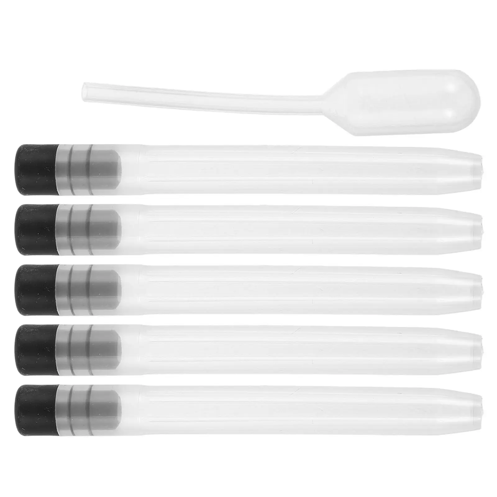 1Set Universal Fountain Pen Refillable Ink Cartridges 5.5mm Bore Leakproof Transparent Plastic Tube Stopper for School Office