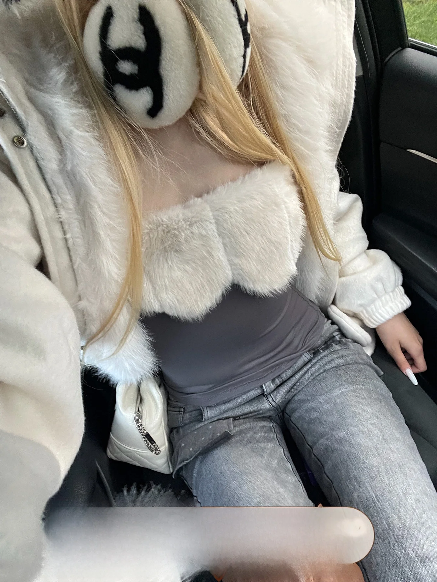 Rase Le Sol Snow Top Mousse Irregular Patchwork Furry Splice Tube Top Sexy Girl Crop Top Nylon High Elasticity Short Length