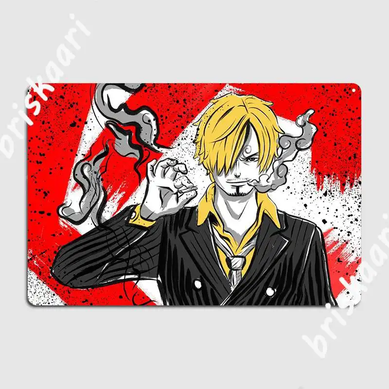 Vinsmoke Sanji Metal Sign Pub Garage Wall Decor Cinema Kitchen Designing Tin Sign Poster