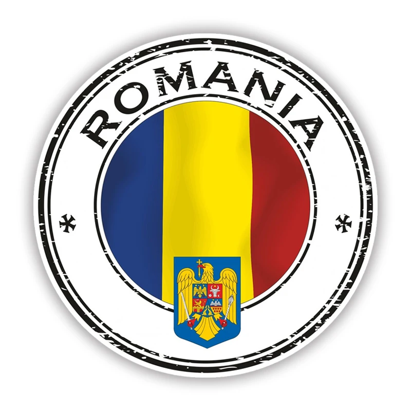 

CK21195# Romania Seal Sticker Round Flag for Car Truck Van Laptop Book Fridge Guitar Motorcycle Helmet ToolBox Door PC Boat