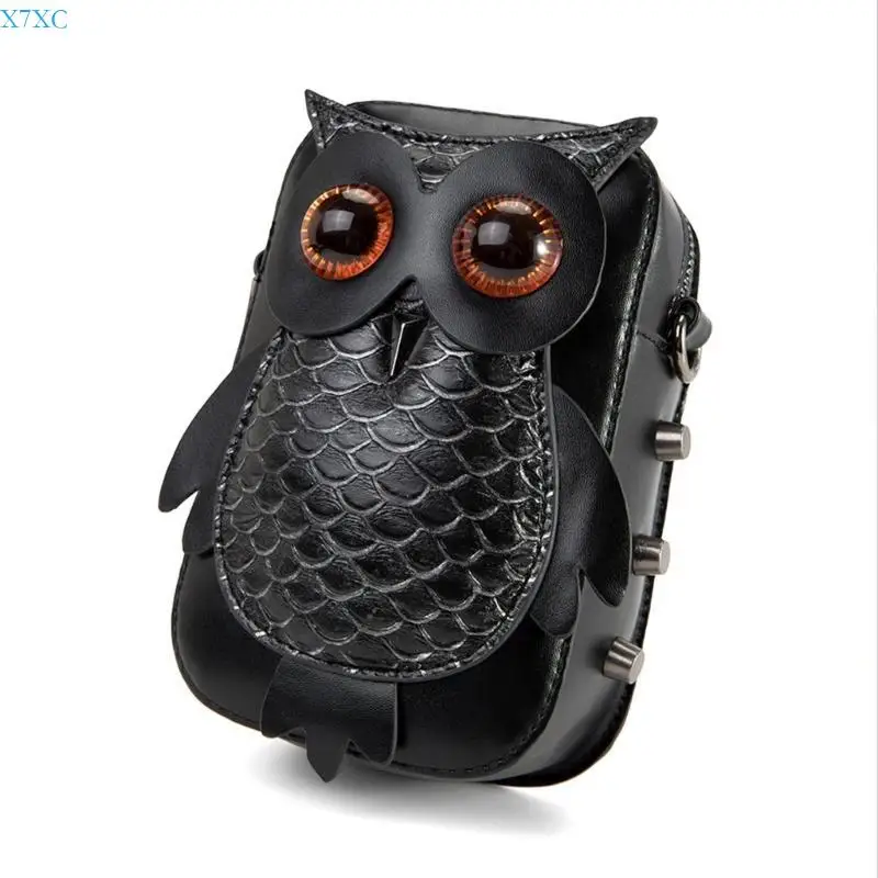 

X7XC женская сумка через плечо из искусственной кожи с рисунком совы, стильная и функциональная сумка через плечо, средневековая