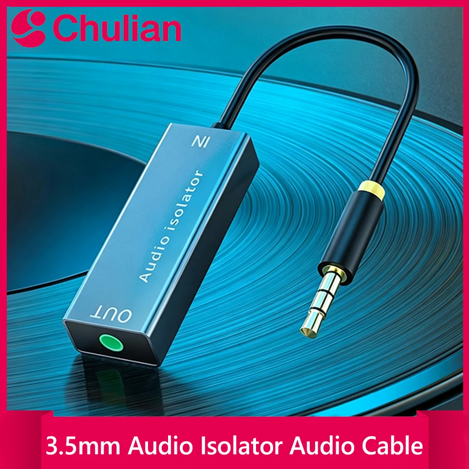3.5mm Audio Isolator Audio Cable Speaker Line Isolator for Car Stereo Audio System Gold-Plating Plug Stable Transmission