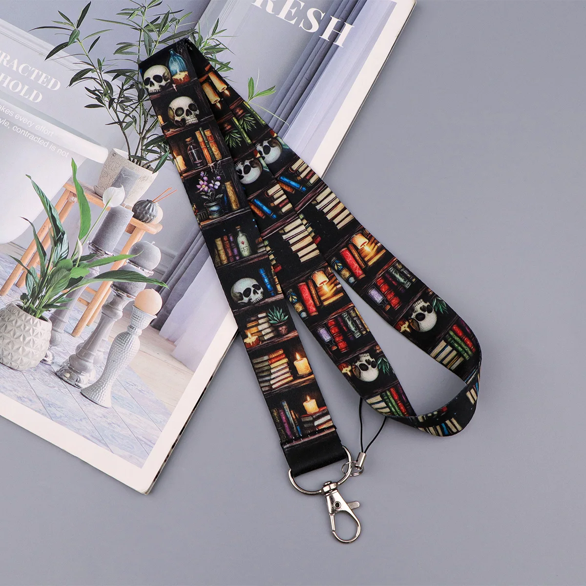 Cool Dark Flame Skeleton Strap Keychain Quote Lanyard For Cars Motorcycles Key Anti-Lost Rope Fahion Accessories Gift for Friend