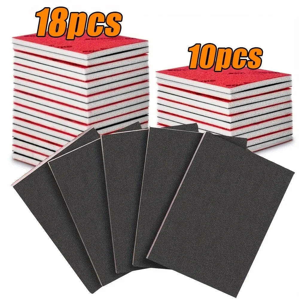 10/18PCS Sanding Sponge Set, 180-3000 Grit Soft Foam Sanding Block Pad for Wood Drywall Metal Paint Car Body Polishing