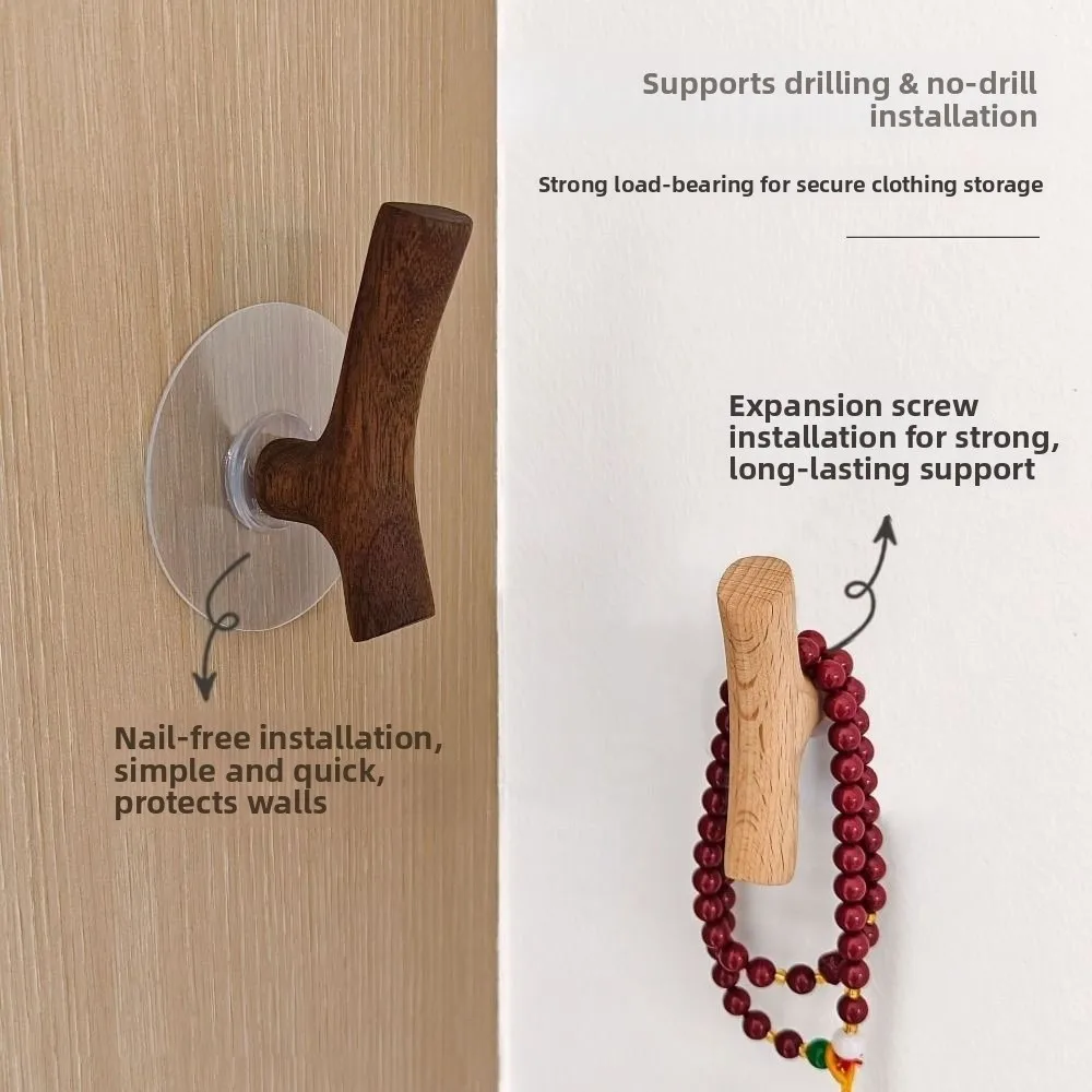

Tree Branch Shape Solid Wood Hook Creative Modern Key Storage Hook Suction Cup Nordic Style Wall Mounted Hook Living Room