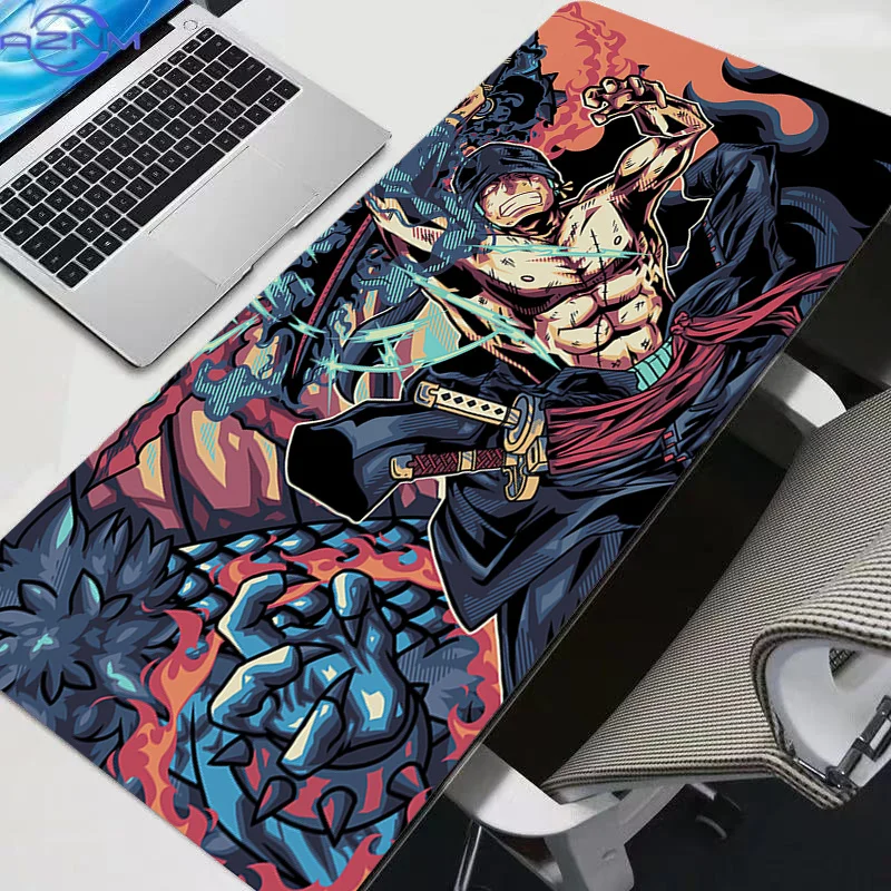 900*400 New Mouse Pads Big Office One Piece Roronoa Zoro Desk Mats PC Gaming Accessories New Mouse Pads Big Laptop Keyboard Mat