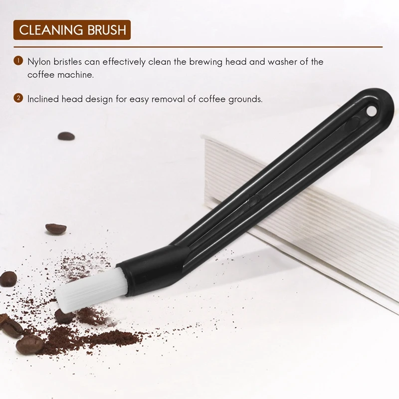 Coffee Machine Cleaning Brush Plastic Handle With Nylon Bristles Brush Espresso Brush Coffee Cleaning Tool - Set Of 5