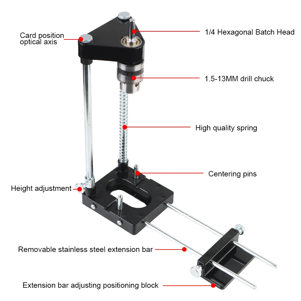 Guide Tool Locator Convenient Drill Bit Holder Portable Woodworking Punch Drill Locator Aluminum Alloy Perforator Drill Template