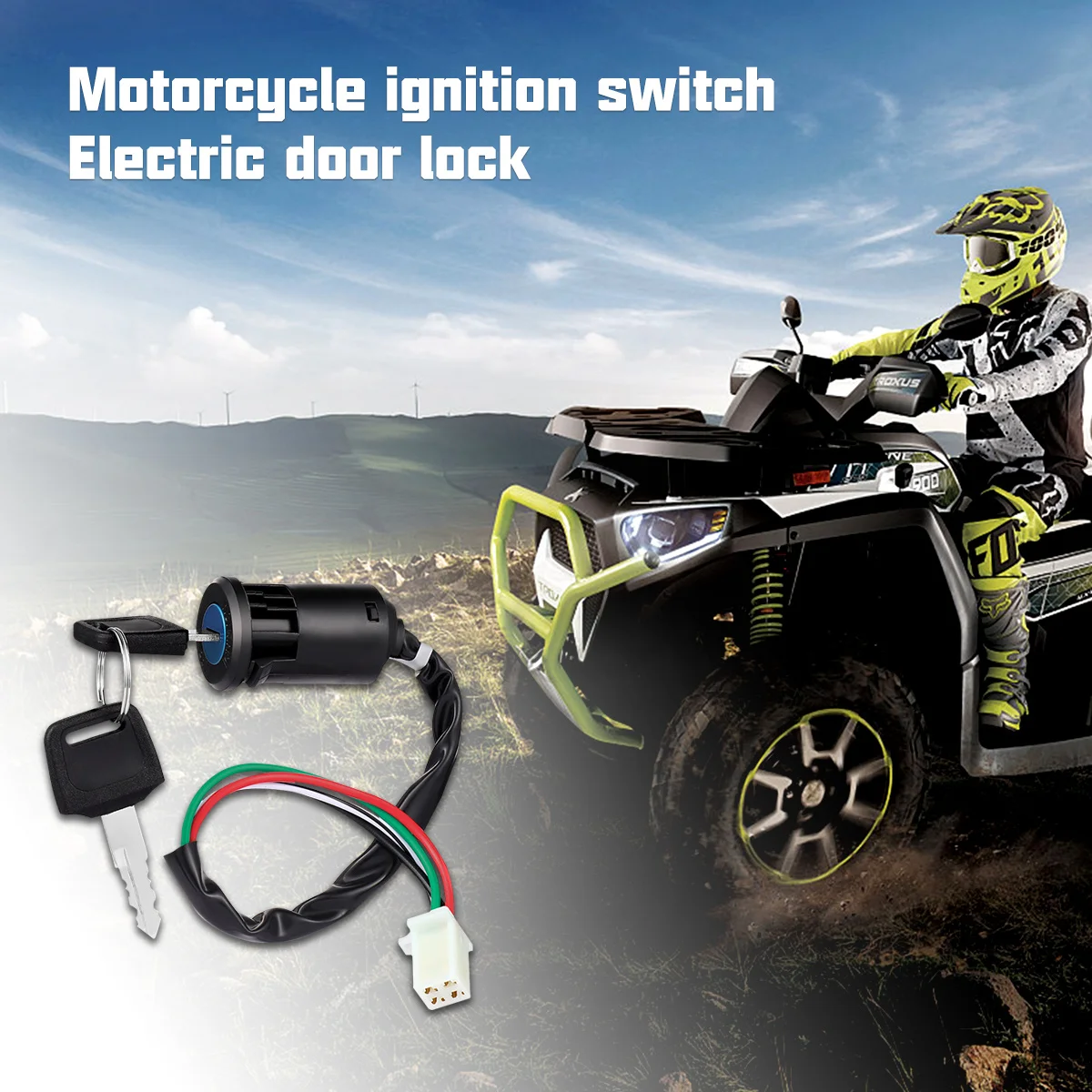 

Motorcycle Ignition Switch Lock Cylinder 2 Keys For Atv Electric Vehicles Black Starter Ignition Lock Cylinder