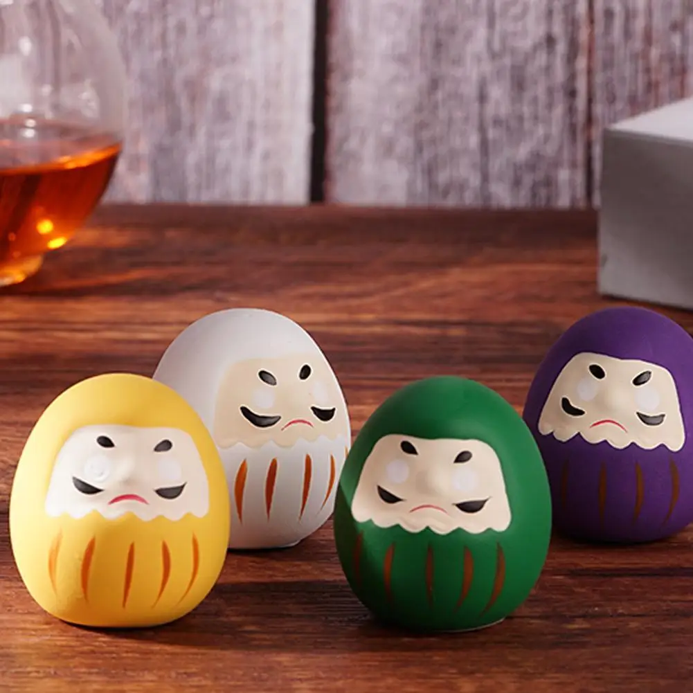 Japanese Ceramic Daruma Doll Crafts Lucky Charm Gifts Ornament Landscape Home Decor Desk Accessories Room Decoration