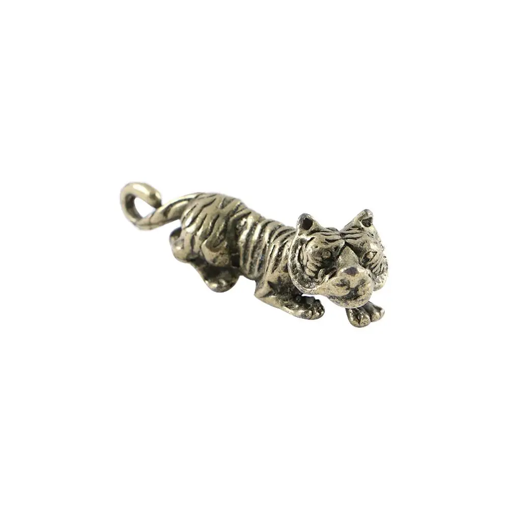 Metal Copper Diy Gift Home Office Room Animal Casting Pendant Sculpture Keychains Tiger Figurine