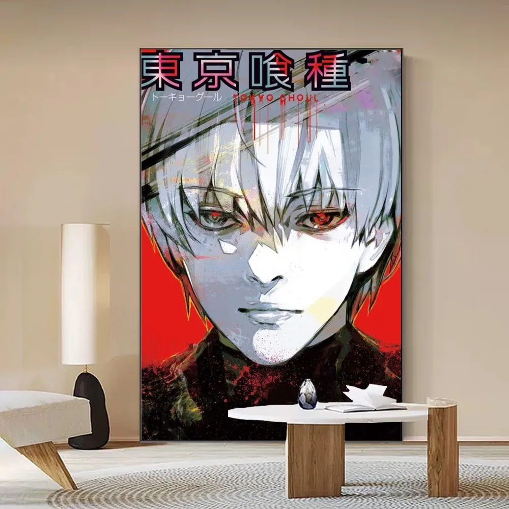 Anime Tokyo Ghoul Movie Poster Self-adhesive Art Poster Retro Kraft Paper Sticker DIY Room Bar Cafe Vintage Decorative