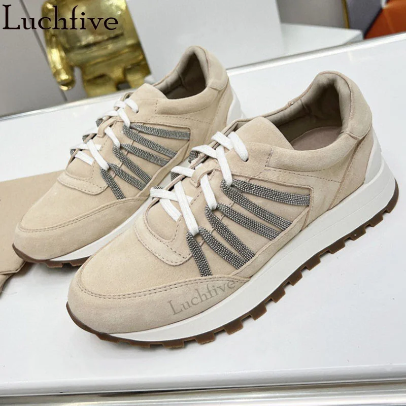 

Spring Hot Sale Famous Flat Sneakers Shoes Women Quality Breathable Casual Lace up Brand Shoes Luxury Comfort Run Shoes Mujer