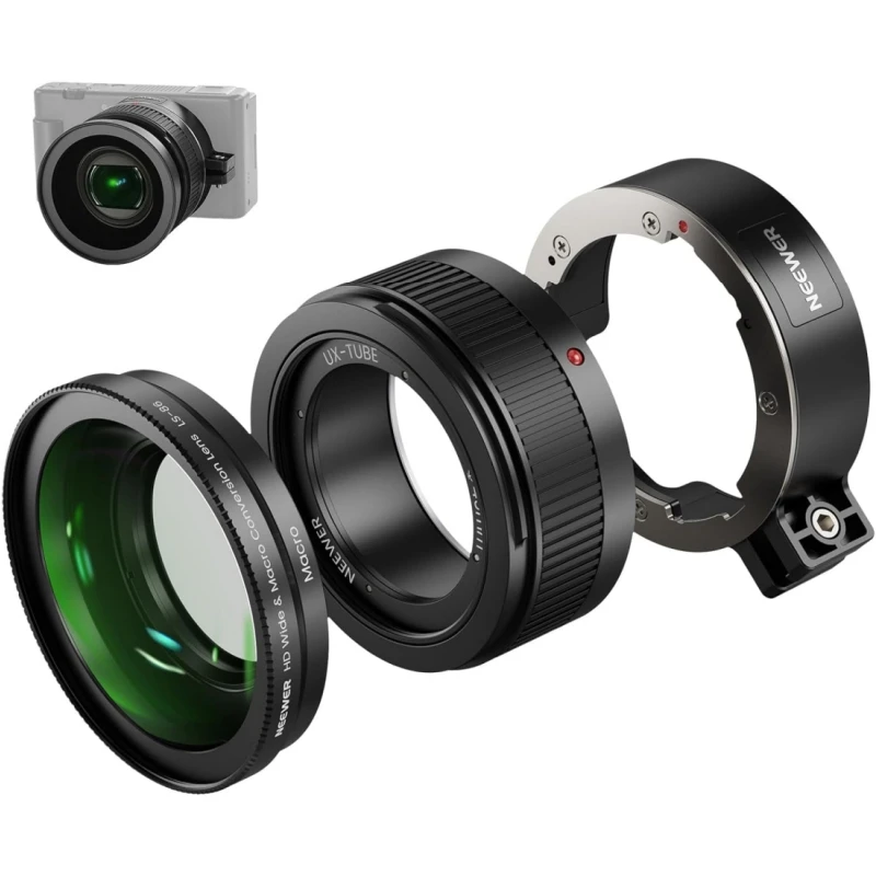 NEEWER 広角レンズ 2 in 1 HD 18mm 広角 + 10倍追加マクロレンズ 