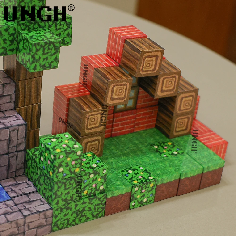 UNGH 100 قطعة كتلة مغناطيسية بنة مغناطيس لغز لعبة بناء مجموعة البناء الجذعية لتقوم بها بنفسك لعبة تعليمية الهدايا