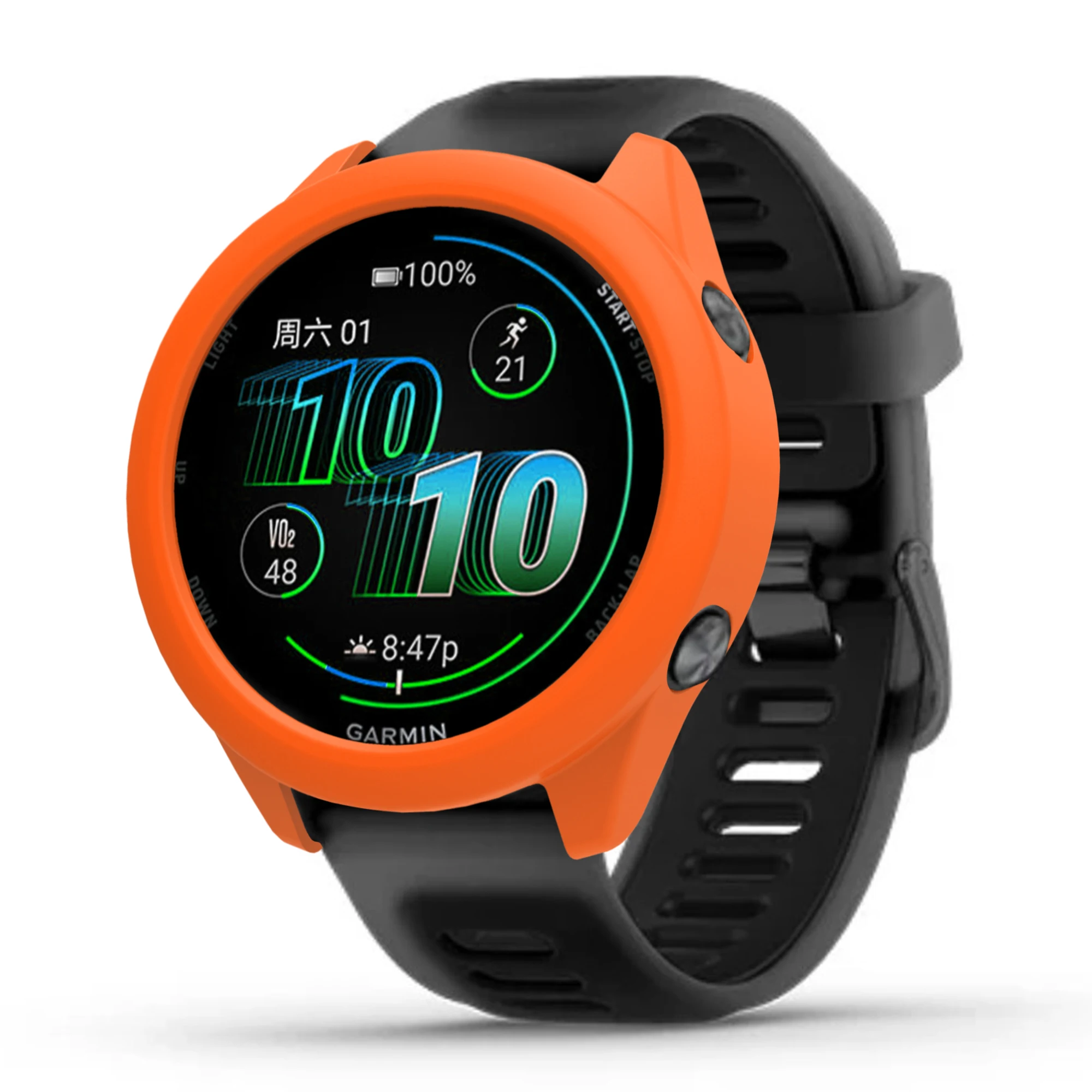 حافظة حماية كاملة غطاء شل لـ Garmin Forerunner 970 حافظة شاشة سيليكون ناعمة واقية لـ Garmin Forerunne 570 47 42 مللي متر