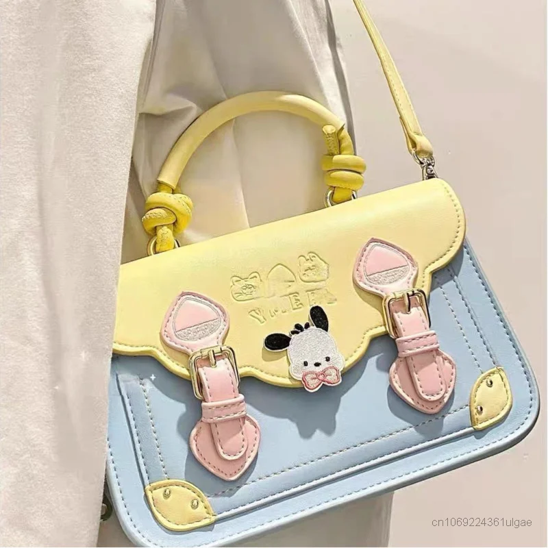 Sanrio Hello Kitty Fashion Messenger Bag Women Pochacco Luxury Design Aesthteic Handbags Y2k Girl Cartoon Cute Shoulder Bags