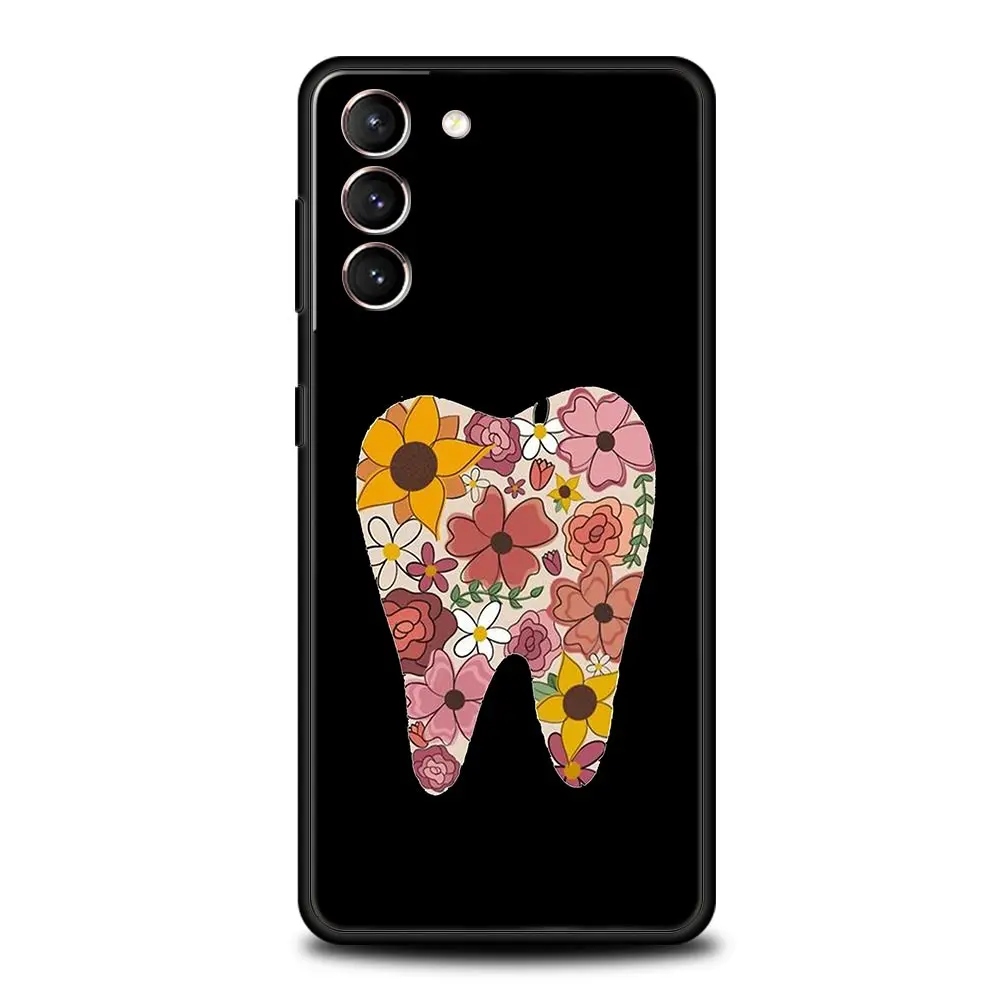 Phone Case For Samsung Galaxy S24 S23 Ultra S22 S21 S20 FE 5G S10 S10E S9 Plus S8 Cover Dentist Dental Dent Tooth Cute Teeth