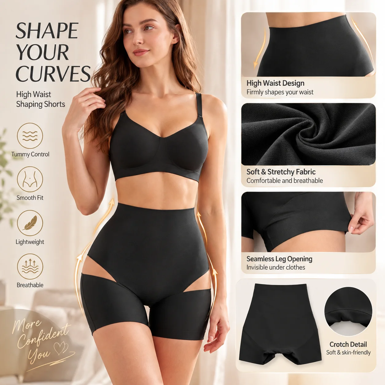 Women Seamless Safety Shorts High Waist Tummy Control Shapewear Anti Chafing Thigh Slimmer Breathable Mesh Under Skirt Pants NEW