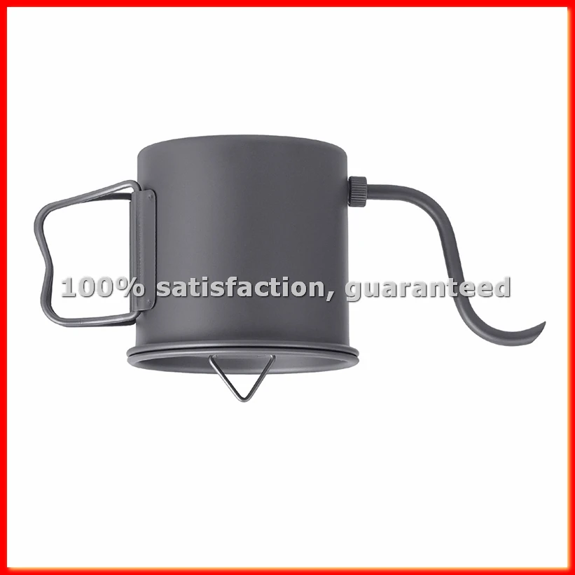 

Pure Titanium Coffee Kettle Gooseneck Tea Kettle with Folding Handle for Travel & Camping-ABWY