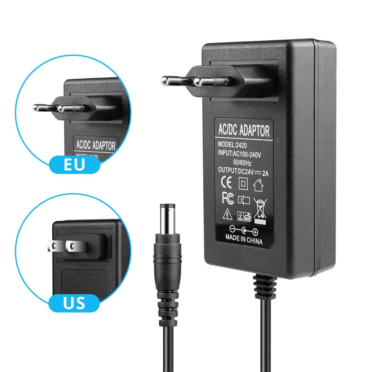 Universal High Quality Power Supply Adapter DC24V 2A 3A Lighting Transformer LED Driver EU/US For Home Applicances Equipment