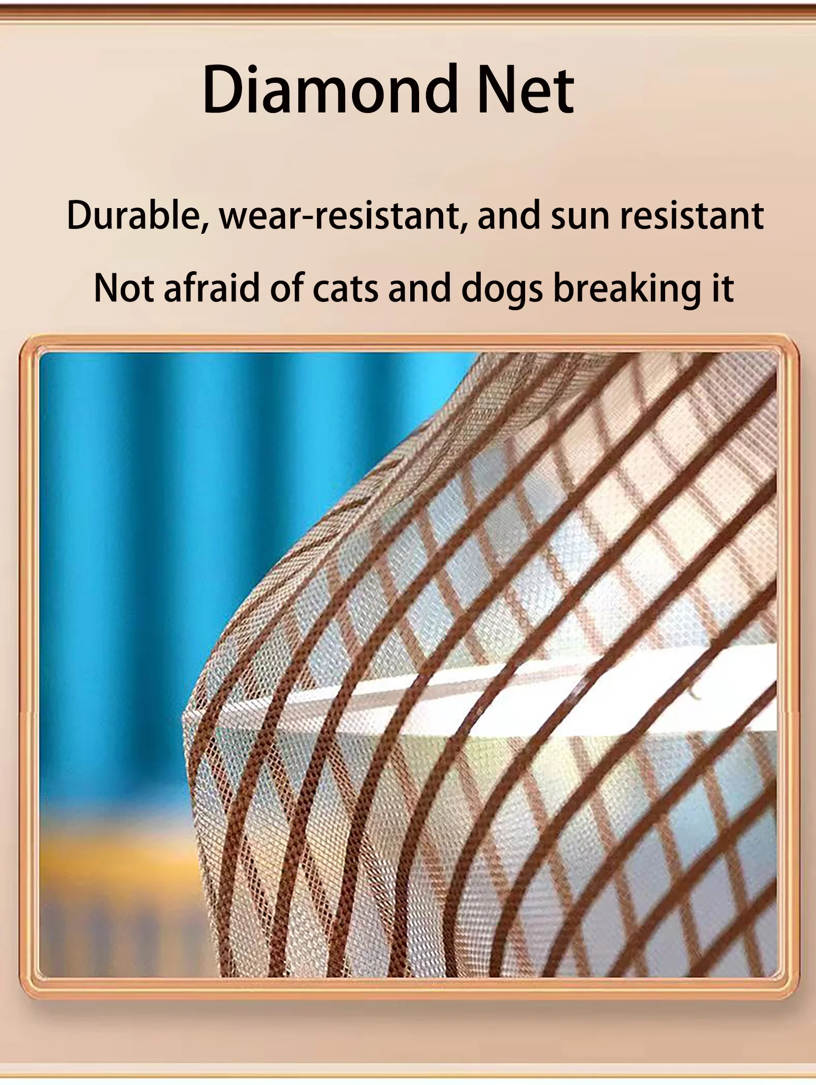 Zipper style diamond mesh screen window mosquito net door curtain can be customized in various sizes