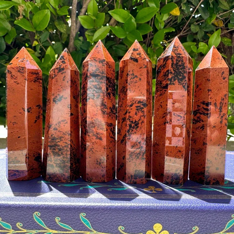 1pc Red Obsidian Point, Mahogany Obsidian Point, Red Obsidian Tower For Home Decoraction, For Gift, For Desk Display