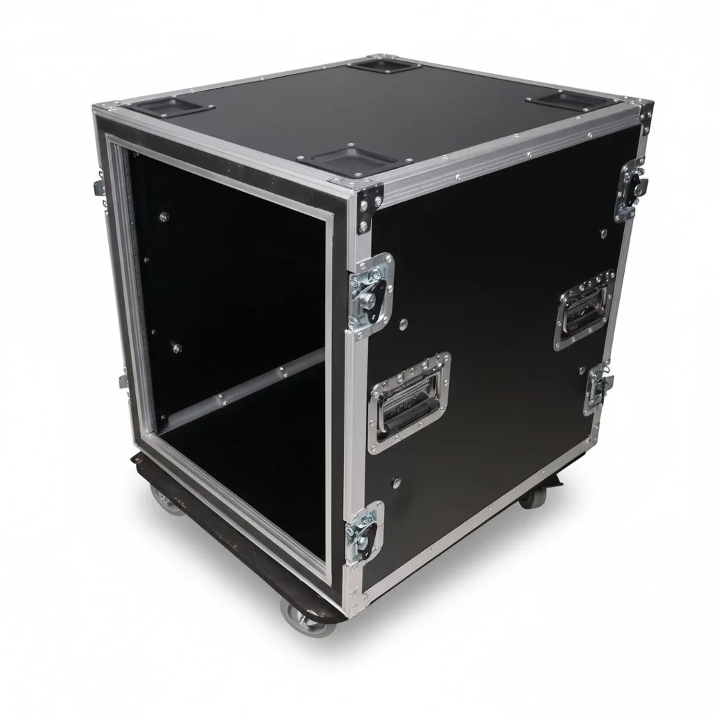 

12U Amp Rack, 24 Inch/60.96cm Depth ATA Flight Case, Shockproof Aluminum Plywood Tool Case, Waterproof Wheeled Equipment Box