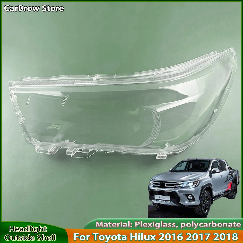 

Для Toyota Hilux 2016 2017 2018, абажур передней фары, маска, прозрачная крышка, линза, замена оригинального абажура