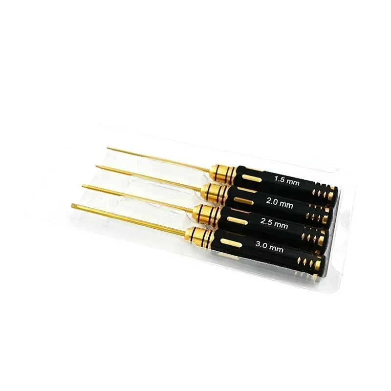 4 pçs/set chapeamento de titânio 1.5/2/2.5/3mm chave de fenda kit de ferramentas para modelo rc carro barco avião