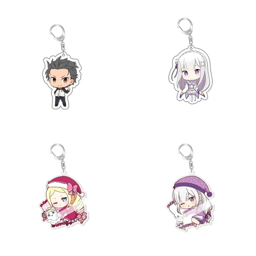 6CM Anime Re:ZERO -Starting Life in Another World Acrylic Keychain Stand Model Cosplay Characters Ornament Accessories Good Gift