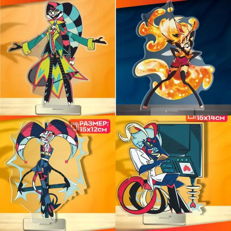 

Anime Acrylic Stand for Helluva Boss Fizzarolli Blitzo Stolas Verosika Mayday Acrylic Standing Plates Desktop Decoration Gifts