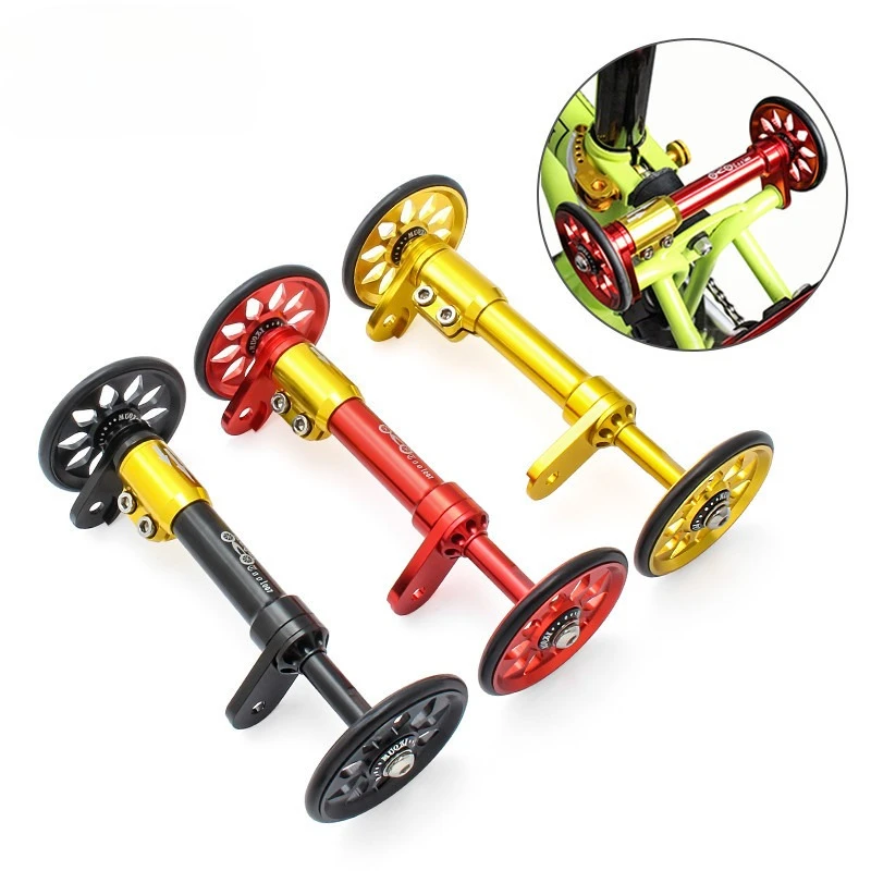 Folding Bicycle Easy Wheel Telescopic Rod Is Suitable for Brompton Aluminum Alloy Accessories Extension Rod Modification