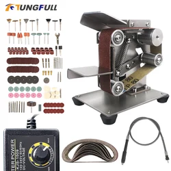 New Knob Power Supply Electric Belt Machine Sander 110-240V Sander Polisher Polishing Grinding Machine Electric Belt Sander