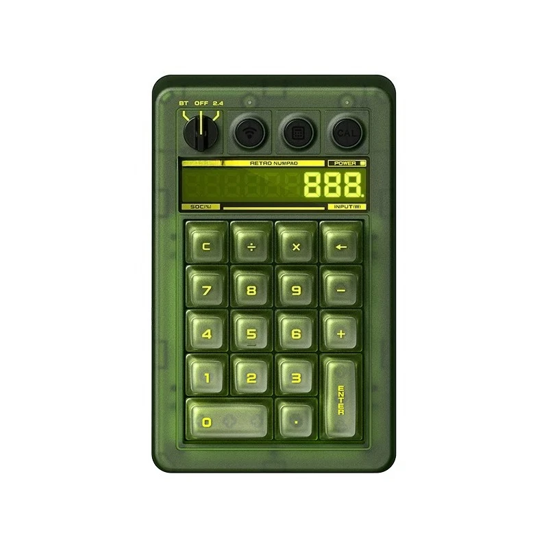 Independent Wireless Digital Keypad Calculator 2-in-1 Retro Wind Display External