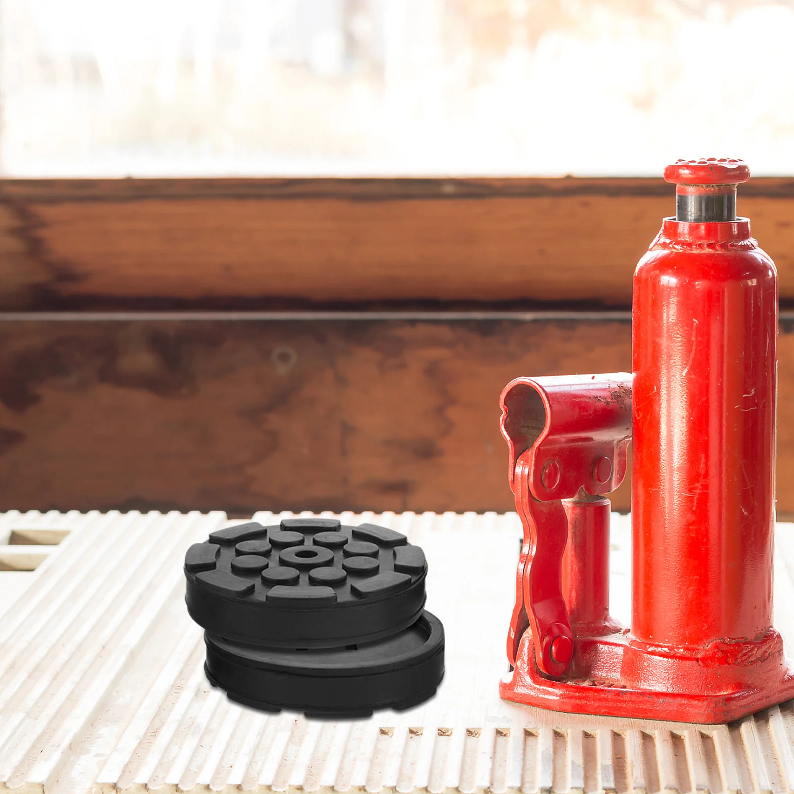 

2pcs Rubber Foot Pad Car Jacking Lift Pads Floor Mat Easy Remove Solid Wear-Resistant Non-Slip Round Shape Noise for Floor