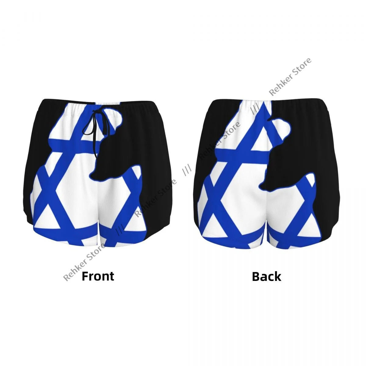 Yogashorts voor dames Fitnessshorts Biker Workout Hardloopsportshorts Israël Kaart Sneldrogende sportkleding met zak