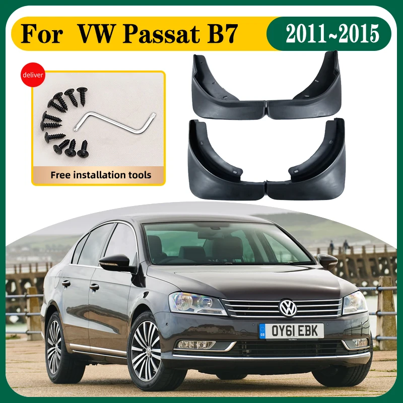 

4 PCS Car Mudguards For Volkswagen VW Passat B7 2011~2015 Anti-splash Mud Flaps Splash Guard Front Rear Fenders Car Accessories