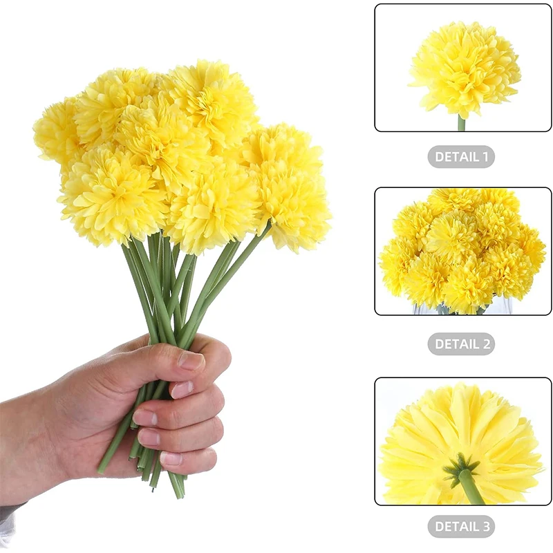 2/4 Stück Herbst Künstliche Blumen Dekor Seide Gänseblümchen Künstlicher Blumenstrauß für Zuhause Hochzeit Dekor Party Halloween Dekoration Gefälschte Blume – Detail 10