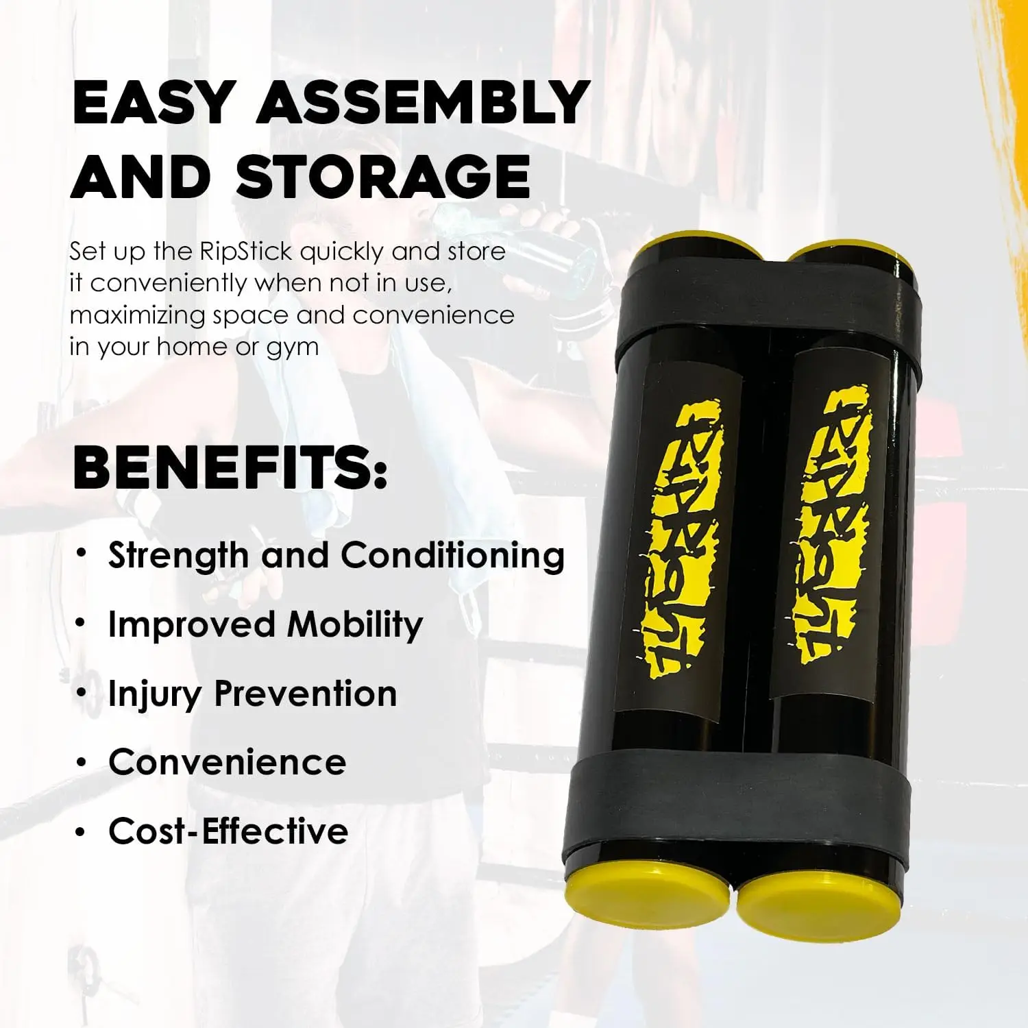 Adjustable Resistance Training Stick for Shoulder Rehab, Muscle Building & Core Workouts with 6 Bands