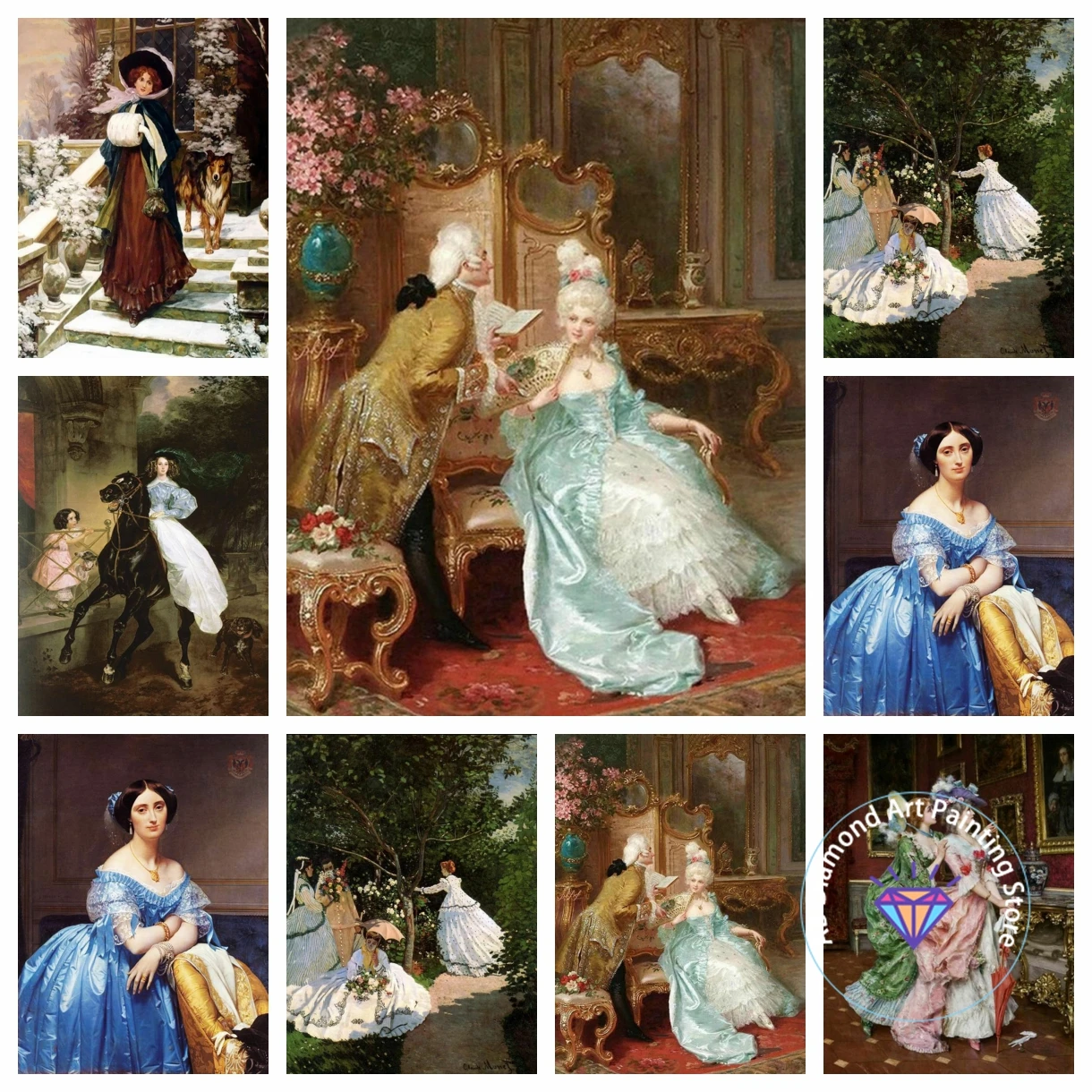 

Portrait of Palace Women AB Diamond Painting Kit 5D DIY Diamond Embroidery Cross Embroidery Handmade Art Gift Home Decoration