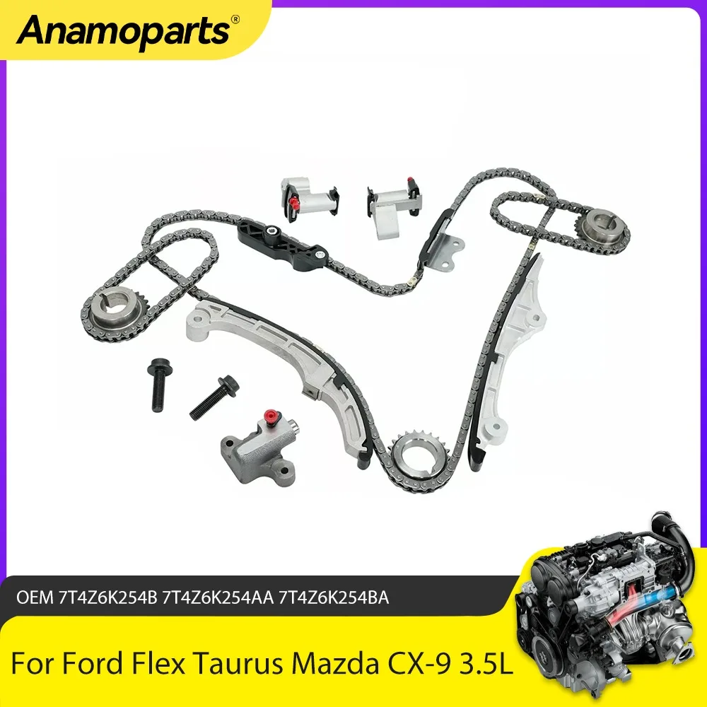 Engine Parts Timing Chain Kit Fit 3.5 3.7L V6 For Ford Flex Taurus Edge Mazda CX-9 Lincoln MKZ MKS 3.5 3.7L CAY1 CYC4 2007-2010