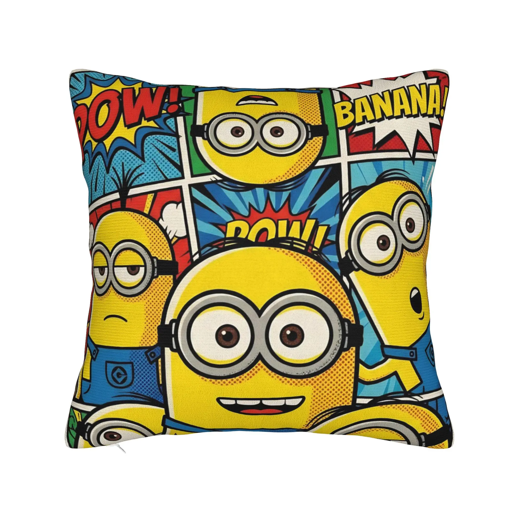 M-Minions-s Banana Comic Pop Art Pillowcase Printed Polyester Cushion Cover Decor Pillow Case Cover Home Zippered 40X40cm