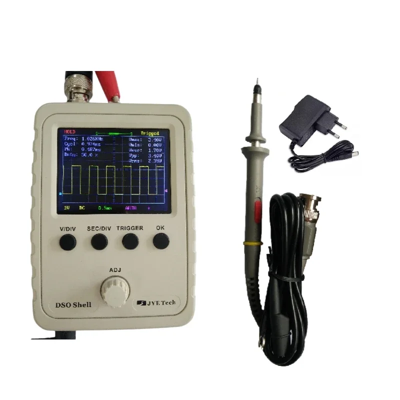 New Assembled DSO150 Digital Oscilloscope DSO Shell With P6020 Probe 9V 1A Power Adapter