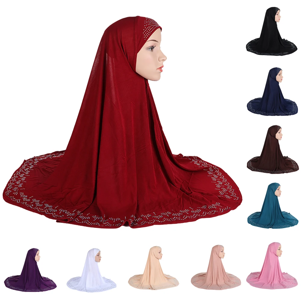 

Diamonds Khimar One Piece Amira Muslim Women Overhead Niqab Scarf Hijab Islamic Wrap Prayer Hijabs Pull On Ready Made To Wear