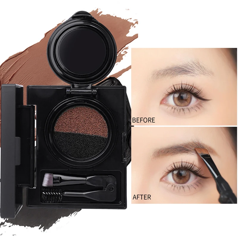 Tow Color Cushion Eyeliner Eyebrow Cream Waterproof Long Lasting Tint Eyebrows Enhancers Brows Black Brown Makeup Cosmetic Tool