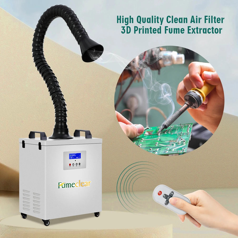 شفط قوي لحام الصناعية الدخان ومستخرج الغبار لتنقية الهواء مع أذرع مزدوجة لحام الطابعة ثلاثية الأبعاد بالليزر