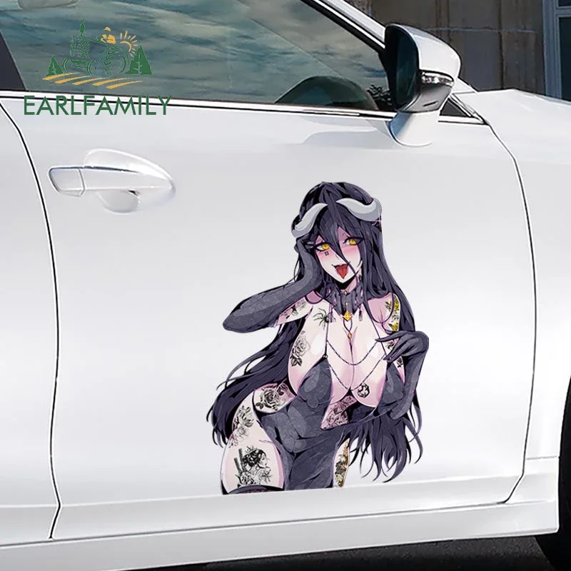 EARLFAMILY 43cm x 32.6cm for Gyaru Albedo Fanart Car Sticker Anime NSFW Sexy Sketch Waifu Decal Car Accessories Amusing Graphics