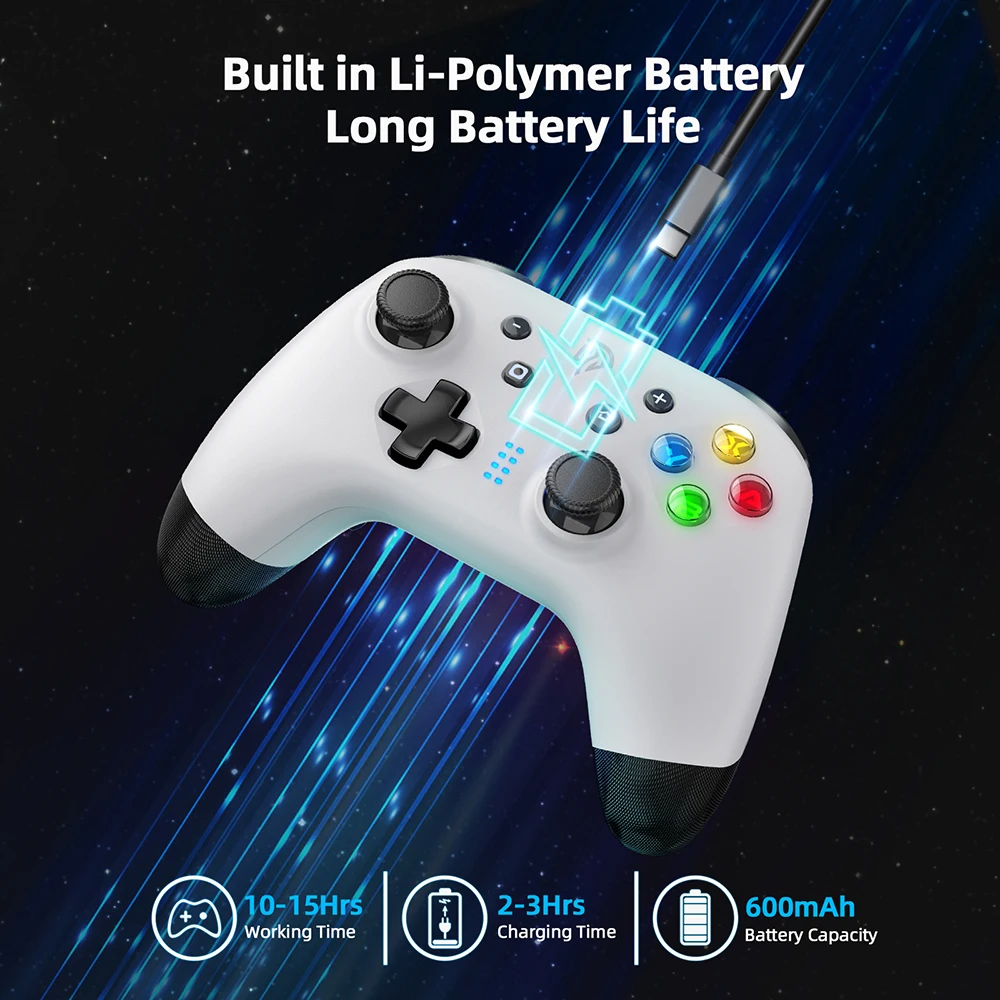 EasySMX 9124 Bluetooth Gamepad, Wireless Gaming Controller for Nintendo Switch, Android iOS Phone, MacOS, PC, Steam Deck